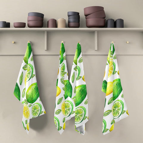 xigua Set of 4 Tea Towels-Lime Lemon Kitchen Towel- Durable & Super Absorbent Dish Cloths - Stylish Design Dish Cloth & Towels 71.1x45.7 cm