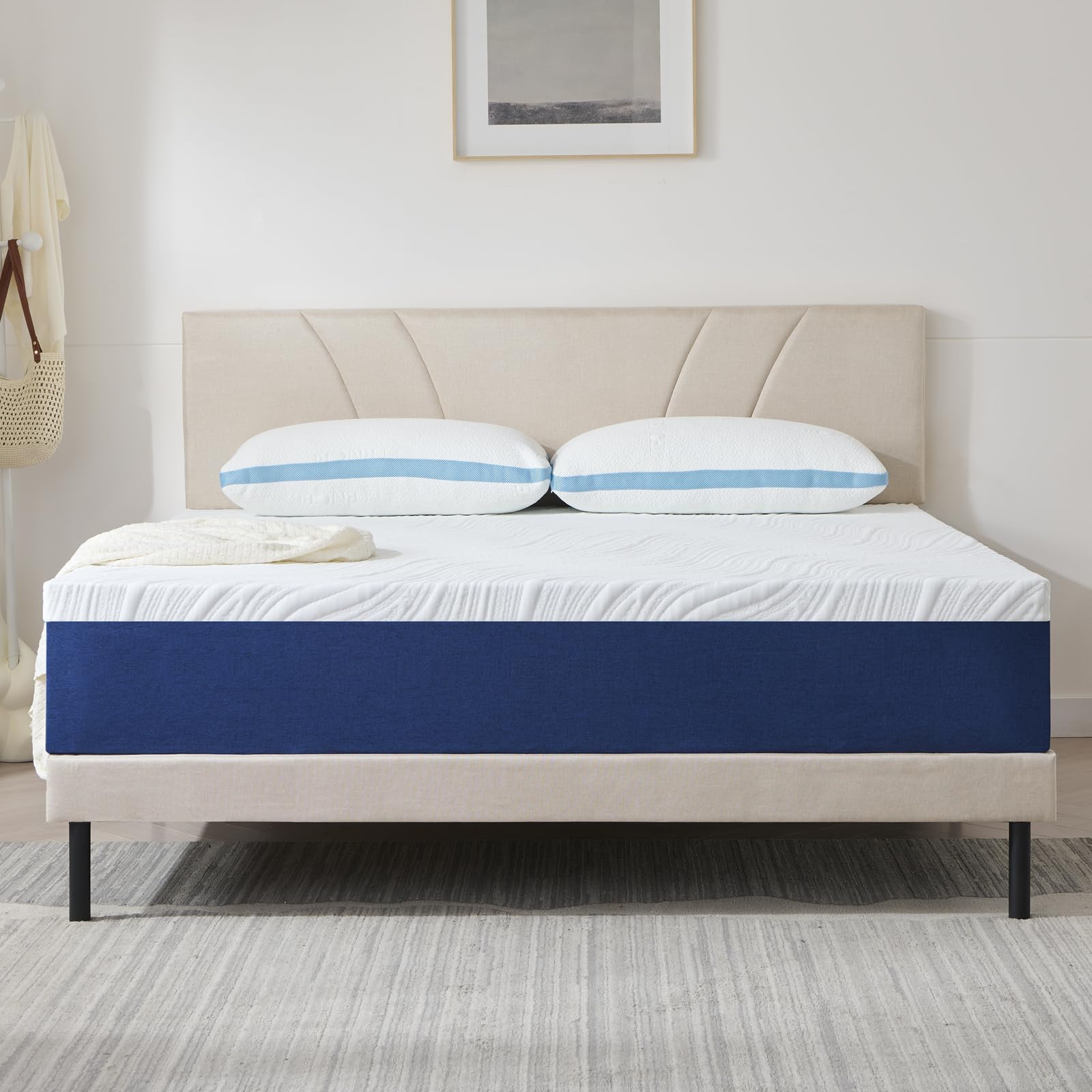 Hiimgo Super King Mattress Memory Foam - Orthopaedic Medium Firm Support, Breathable Carved Knitted Cover for Back Pain & Pressure Relief