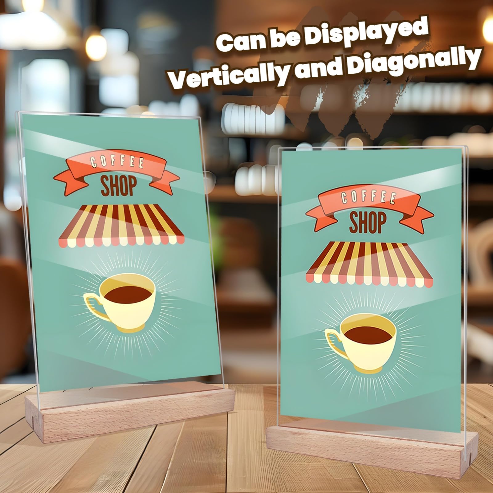 A4 Acrylic Sign Holder Wooden Base, A4 Acrylic Sign Holder Double-Sided