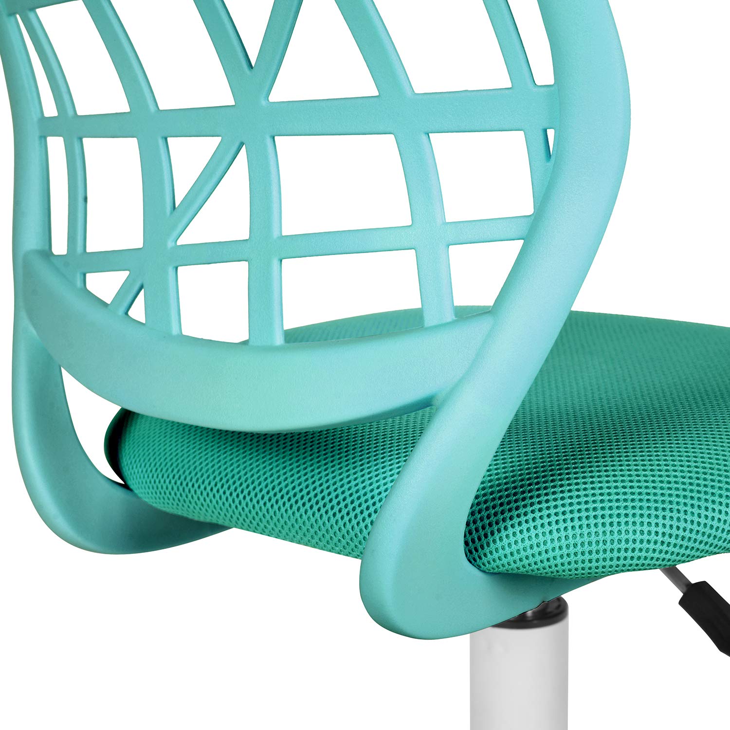 FurnitureR Compact Gaming Chair, PP Hollow Backrest, Adjustable Height, Ergonomic Swivel Foam Seat, 5 Wheels Iron Base, for Reading, Drawing, Gaming