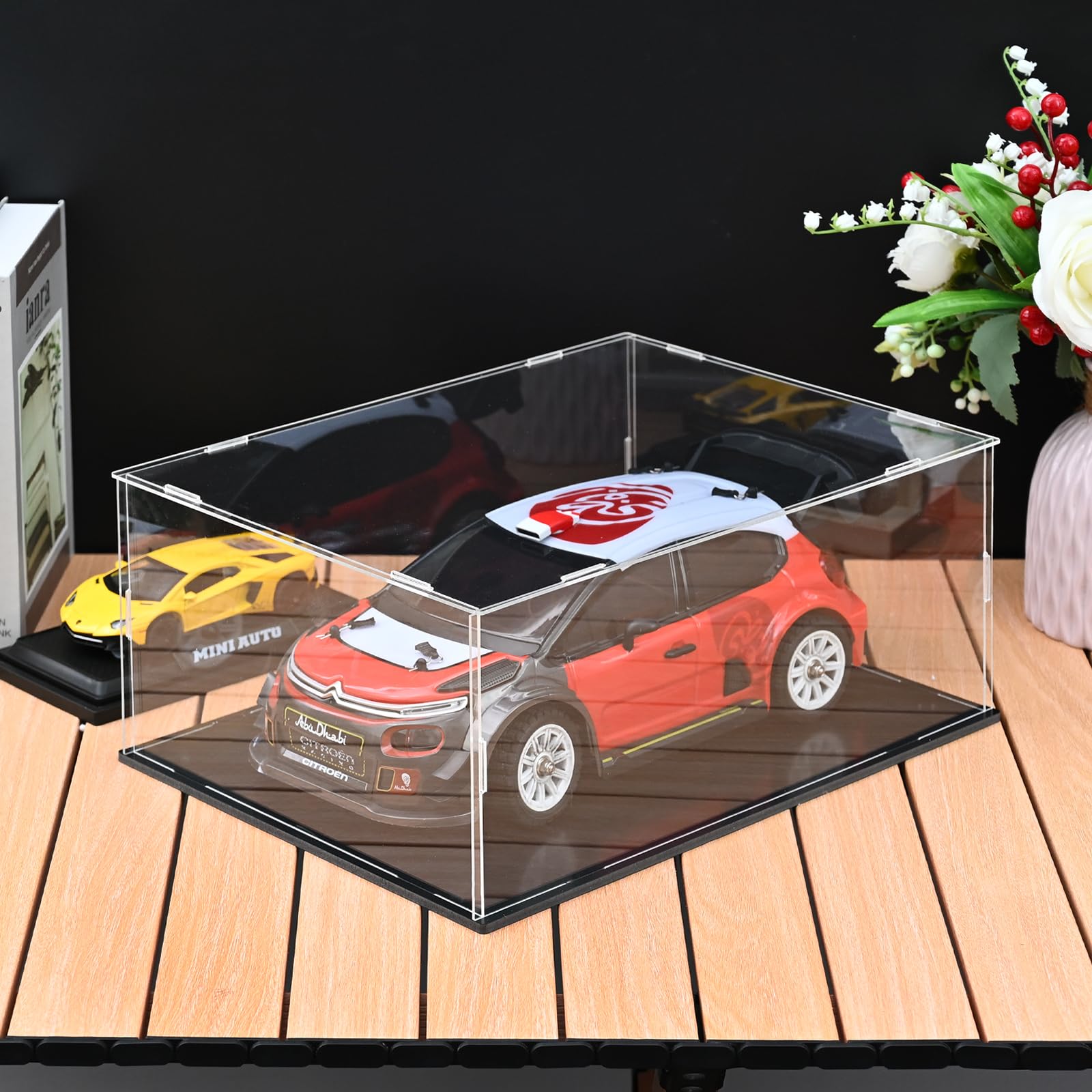Acrylic Display Case, 35 x 25 x 15 cm Clear Collectibles Display Box Display Stand Storage Protective Box for Minifigure, Toys, Crafts, Memorabilia