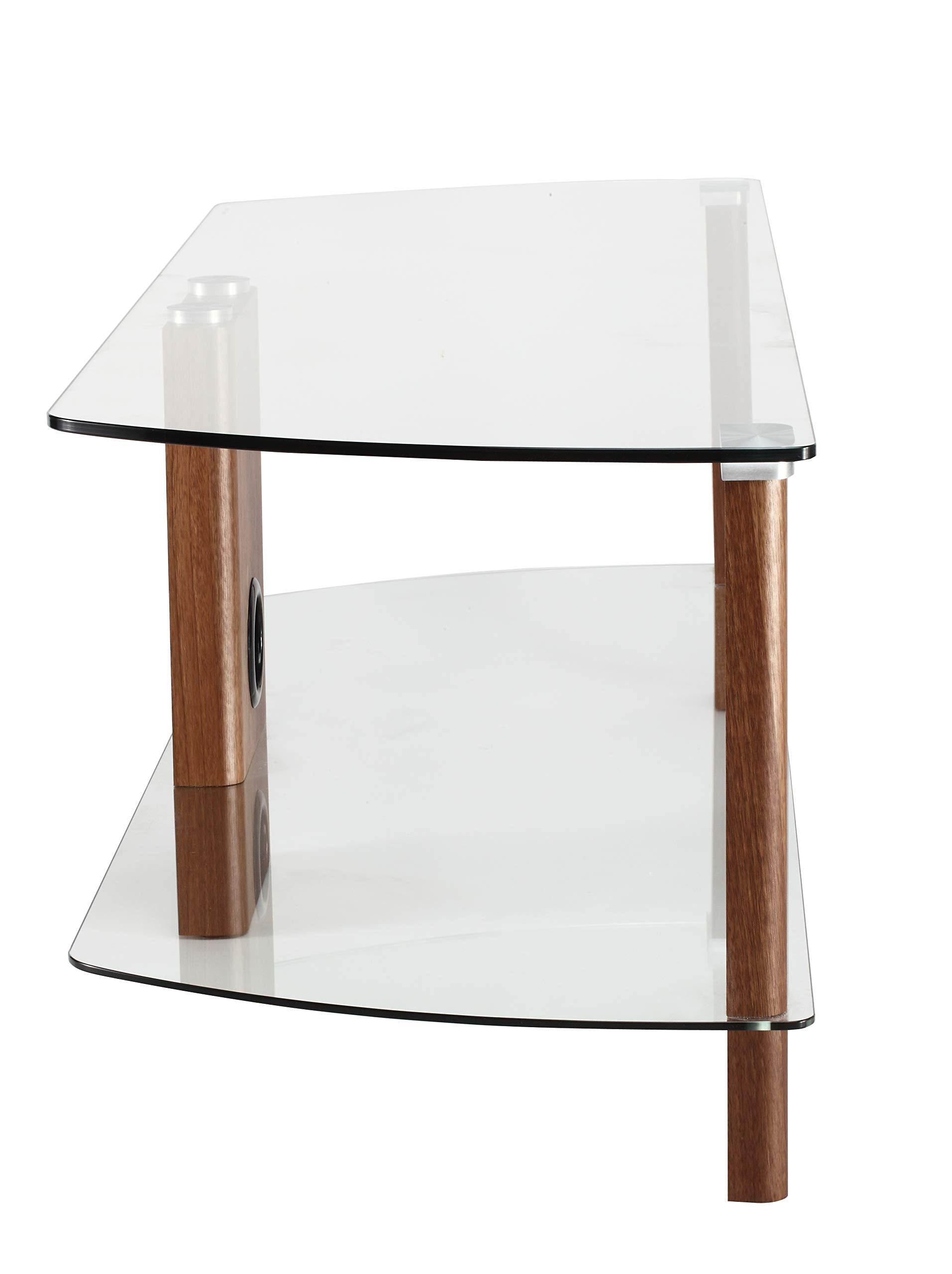 Alphason Century 1200 TV Stand - Walnut & Clear Glass