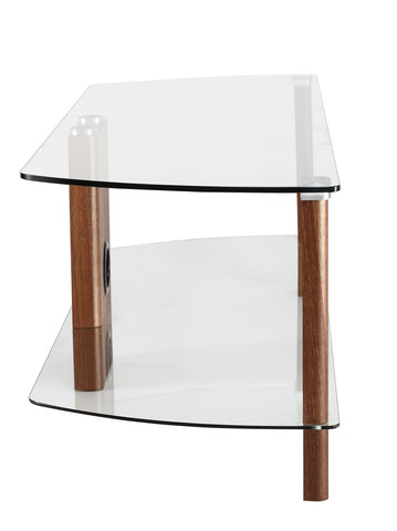 Alphason Century 1200 TV Stand - Walnut & Clear Glass