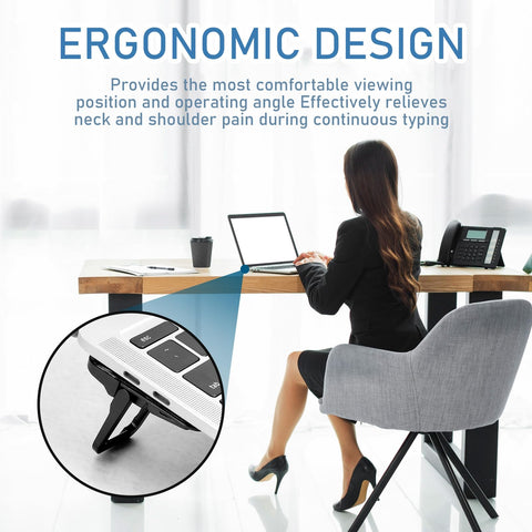Bewudy 2 Pcs Portable Keyboard Riser, Dual Tilt Angle Adjustment Foldable Laptop Riser, Mini Computer Keyboard Stand for Desk