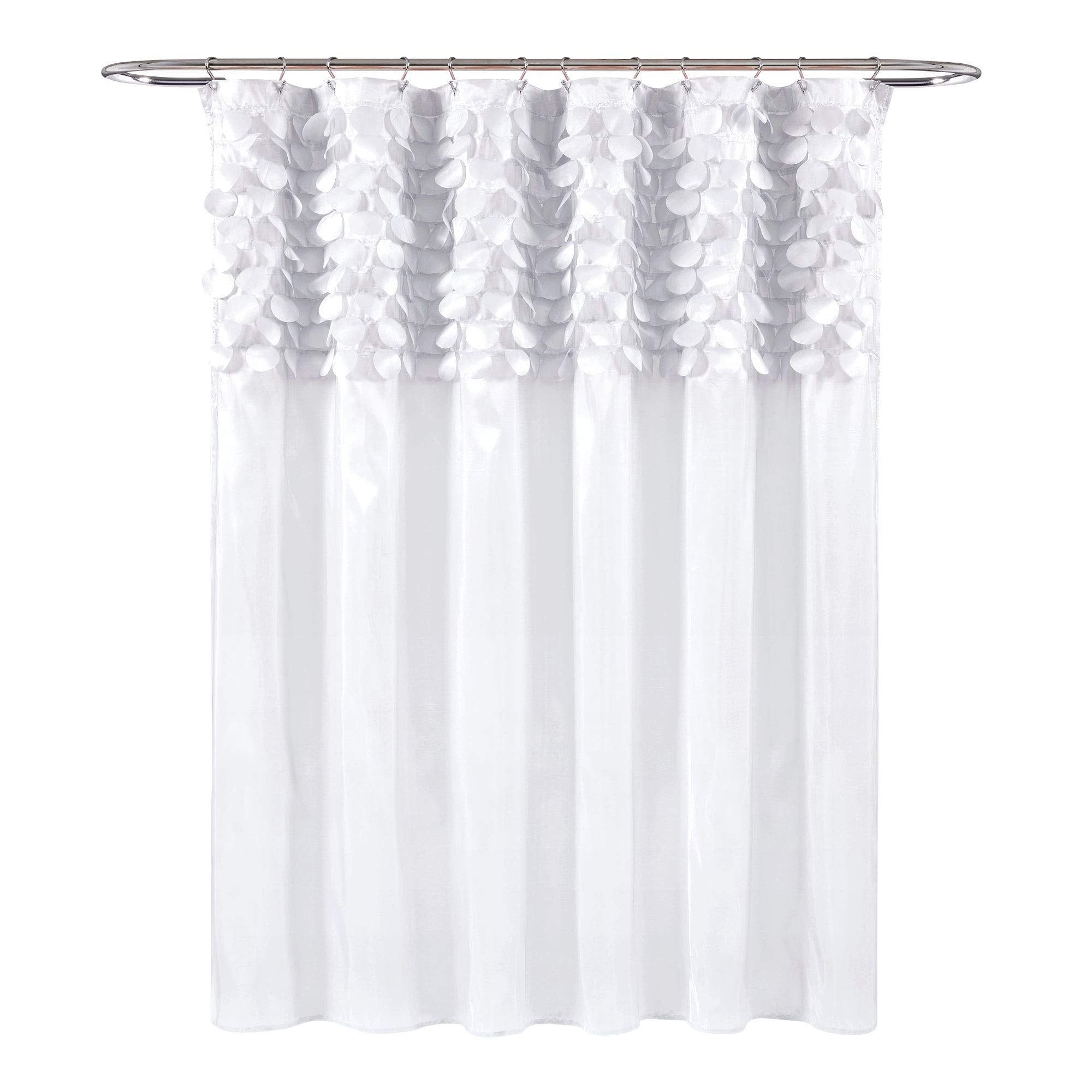 Lush Decor Curtain, Polyester, White, 72" W x 72" L (Pack of 1)