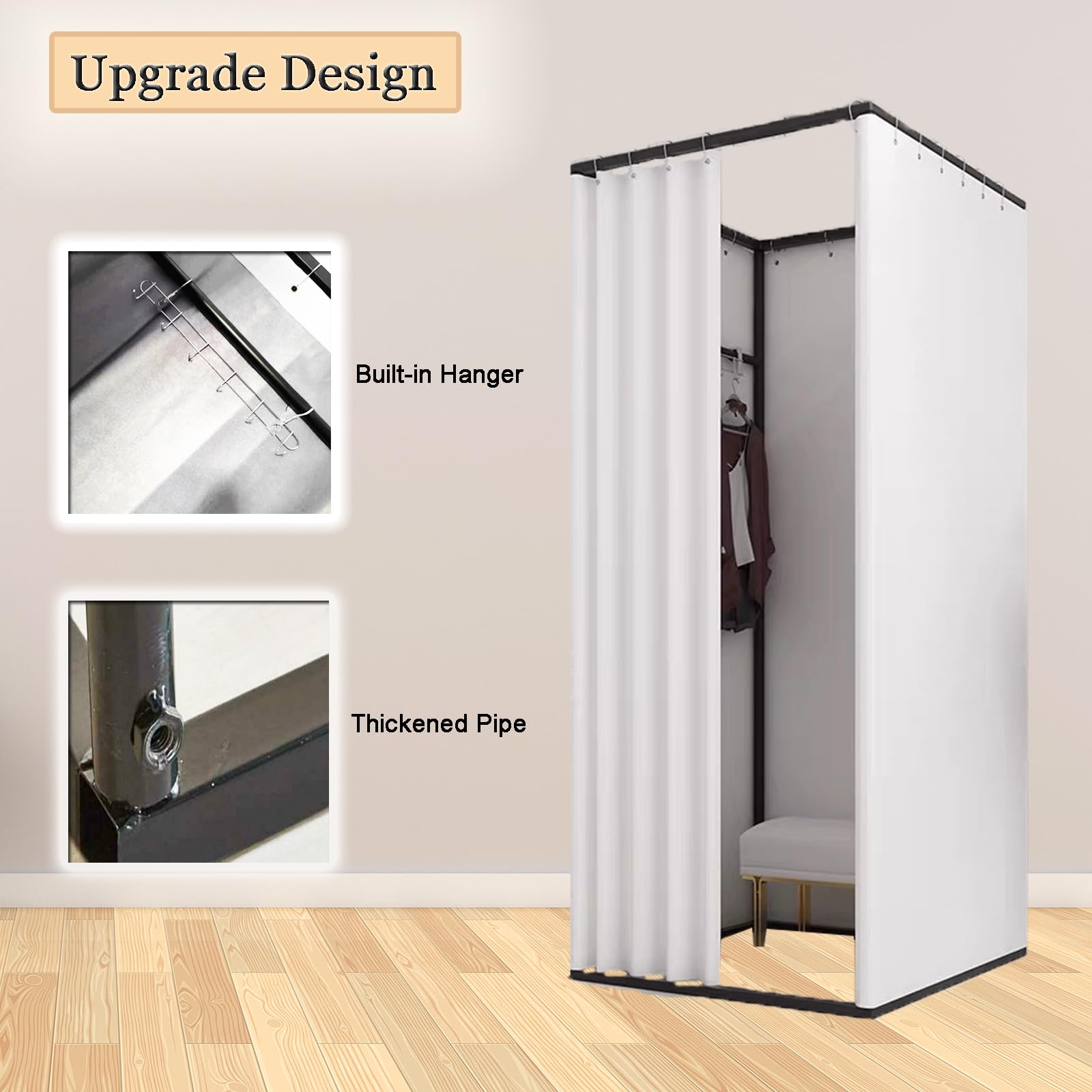 Changing Room for Clothing Store, Mobile Fitting room with shading curtain, Foldable Temporary Privacy Protection dressing Room for Mall, Office