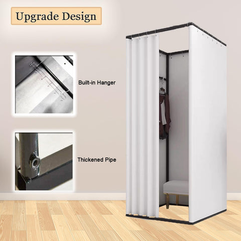 Changing Room for Clothing Store, Mobile Fitting room with shading curtain, Foldable Temporary Privacy Protection dressing Room for Mall, Office