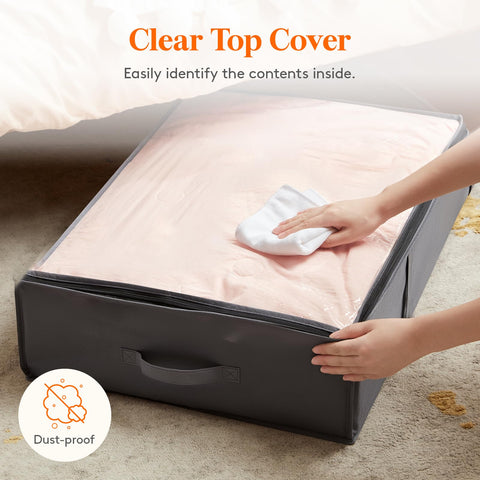 Lifewit 6 Pack 40L Under Bed Storage, Underbed Storage Boxes with lid Clothes Storage Bag Wardrobe Storage Organiser with Reinforced Handle