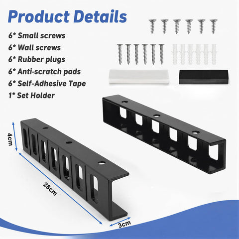 2 PCS Under Desk Laptop Mount, Space-Saving Under Desk & Wall Storage