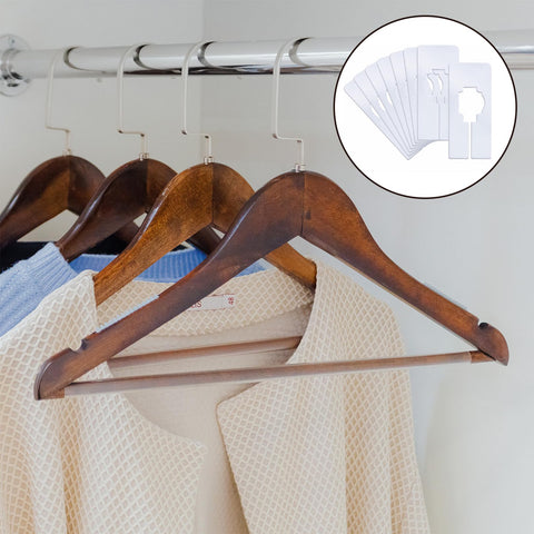 8 PCS Closet Rack Dividers, Clothes Hanger Divider, White Rectangular Clothing Rack Size Dividers