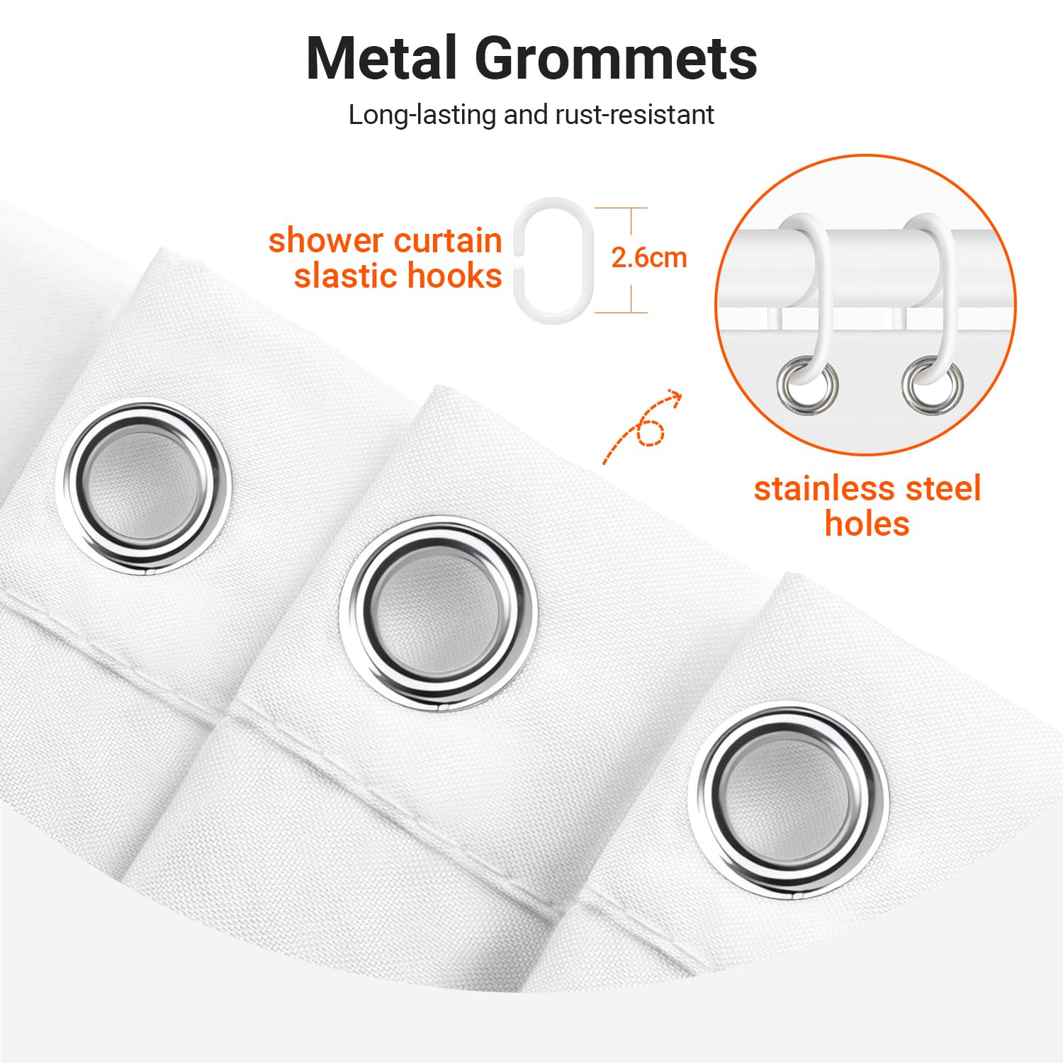 Lerores Shower Curtain 150 x 200 cm, Cat Swimming Anti-Mould Textile, Weighted Hem, Water-Repellent