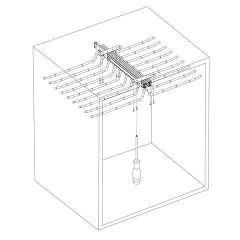Emuca - Pull-out double trouser rack for wardrobe, pullout anti-slip hanger for 18 pairs of trousers, steel, chrome-plated.