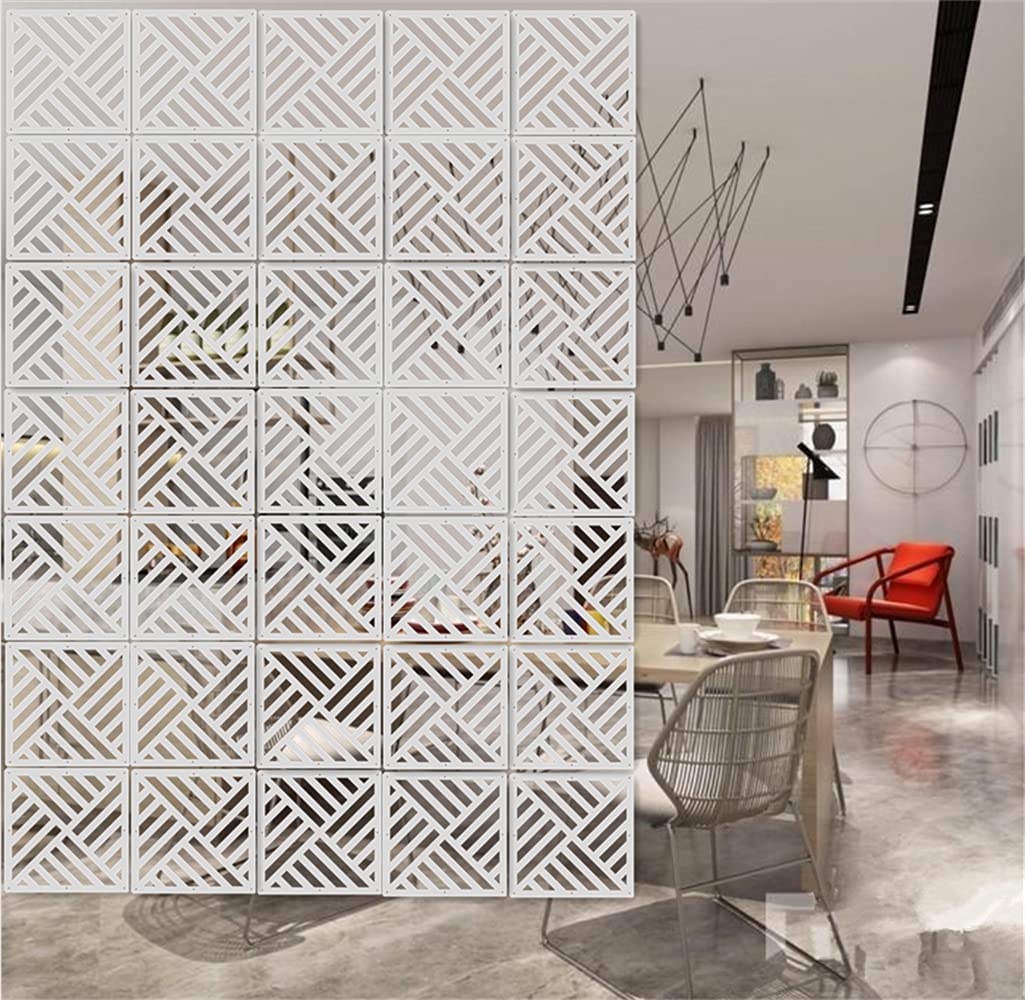 12Pcs/Set White Hanging Room Divider Screens DIY Panel Screens Partition Wall Dividers Room Decorative With All Accessories 29 x 29 cm (M3)