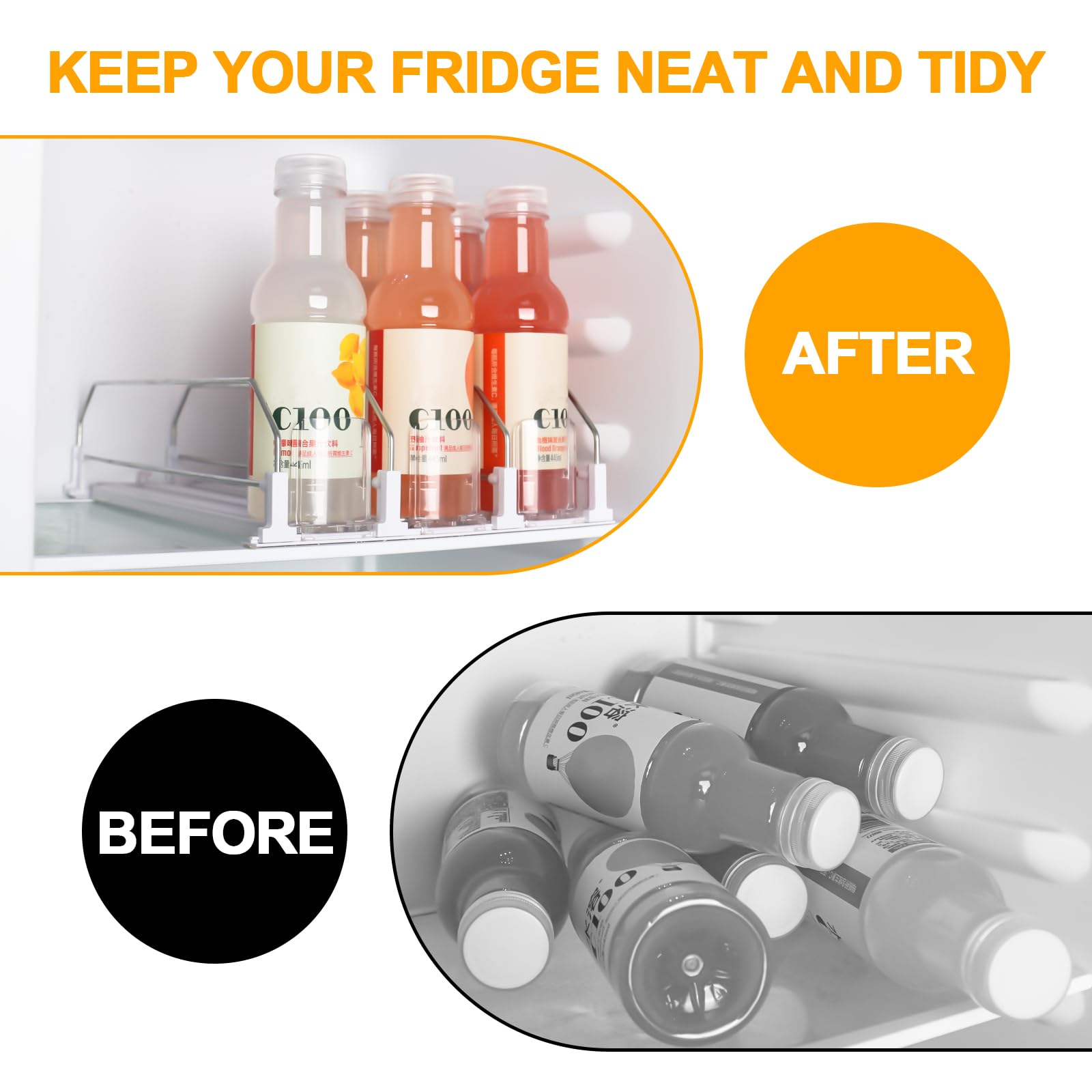 XTDMJ Automatic Can Dispenser for Fridge, Upgraded Self-Pushing Drinks Organizer Holds 12 Cans, 3 Rows, 31x25 cm
