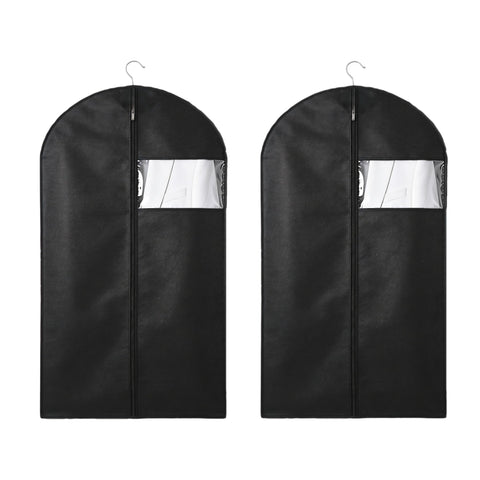 2 PCS Suit Covers for Men,Foldable Dress Bags,Suit Carriers for Men with Clear Window Black Zipper,Reusable Clothes Covers for