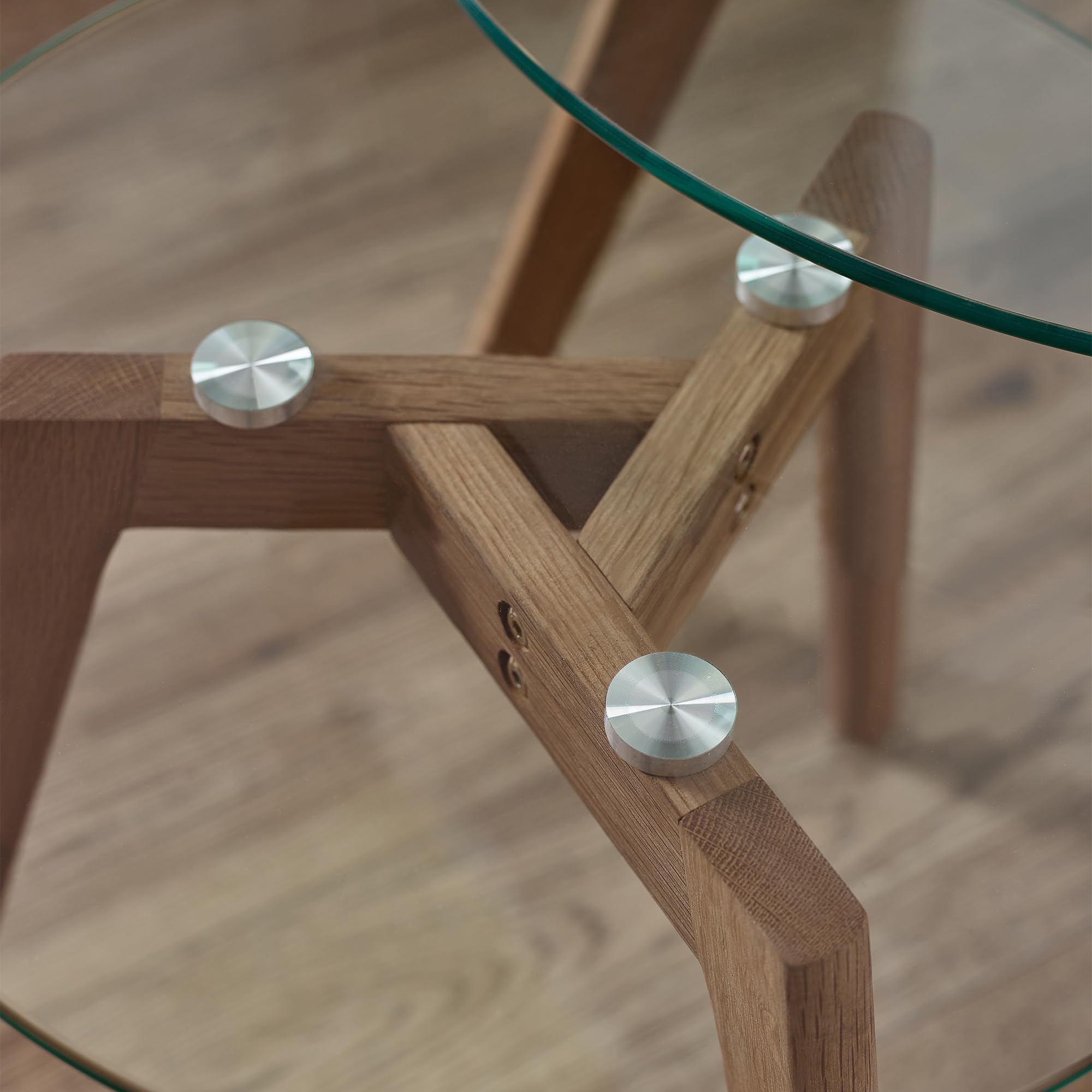Julian Bowen Bryant Nest of Tables, Set of 2, Clear - H44 x W50 x D50cm