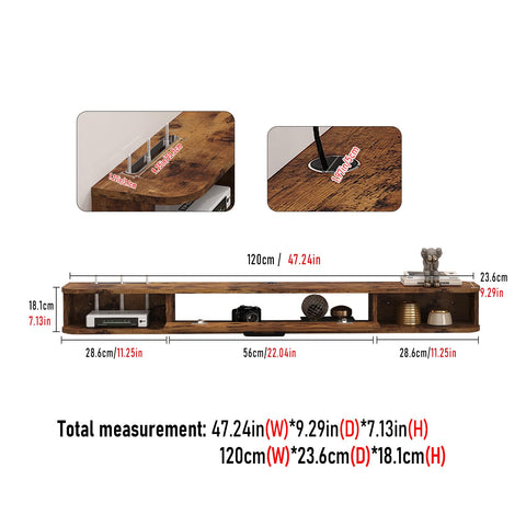 Pmnianhua Floating TV Unit, Wall Mounted TV Cabinet, Floating Shelves with Door, Modern Entertainment Media Console Center Large Storage TV Bench for