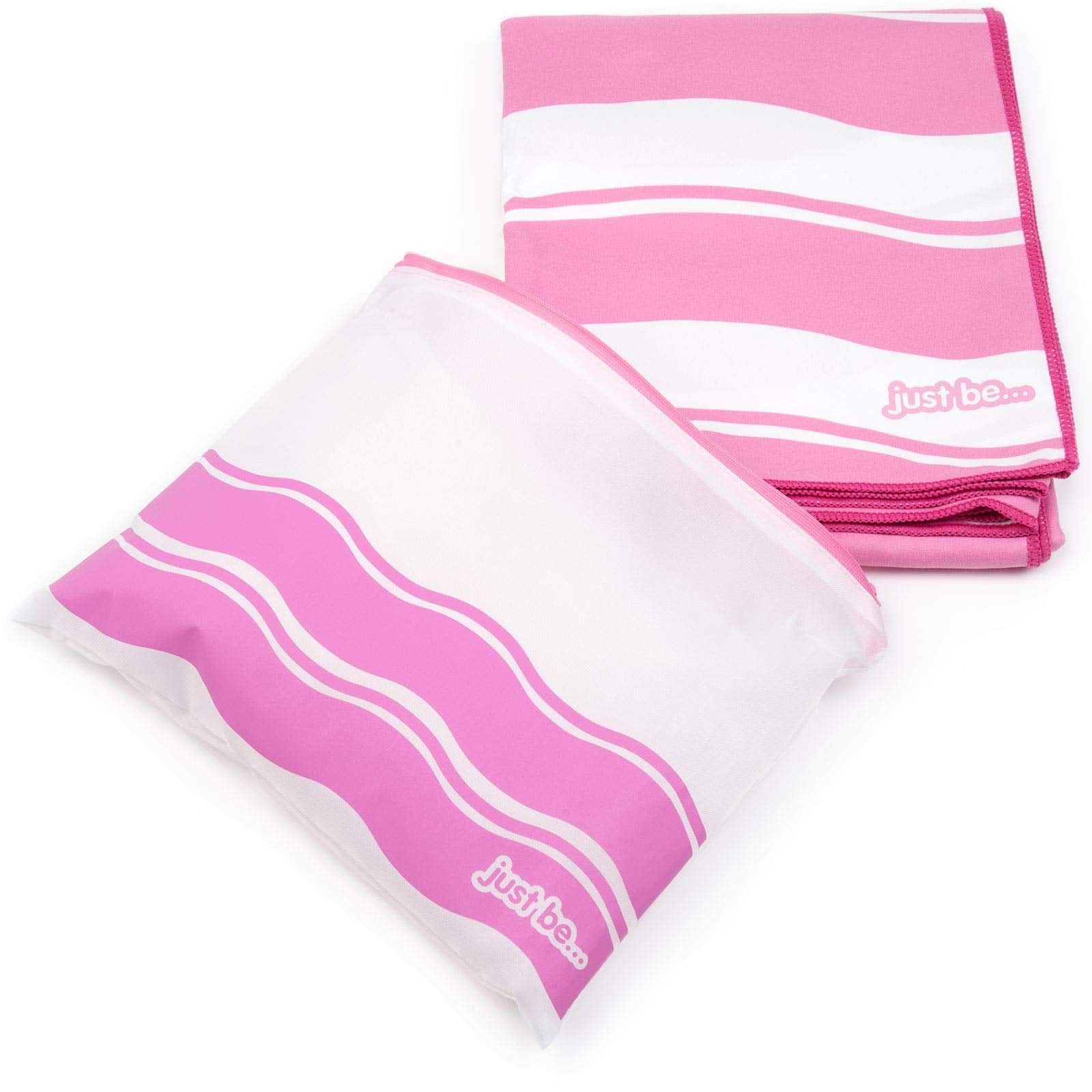 just be... Microfibre Beach Towel Gym Towel - Lightweight Compact Swimming Quick Dry Towel Anti-Sand - Beach Towels for Adults and Kids