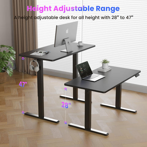 WALKINGDESK Electric Standing Desk, 140 x 60 cm, Black