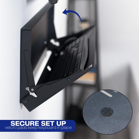 VIVO Black Flip Down 24 Inch Keyboard Tray Wall Mount, Mount-FDKB1