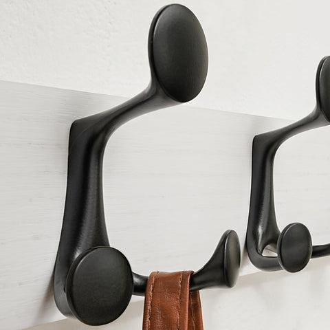 SKOLOO 99cm White Wood Coat Rack Wall Mount with 6 Triple Hooks - Ideal for Family Entrances, Classrooms, and Pet Supplies Storage