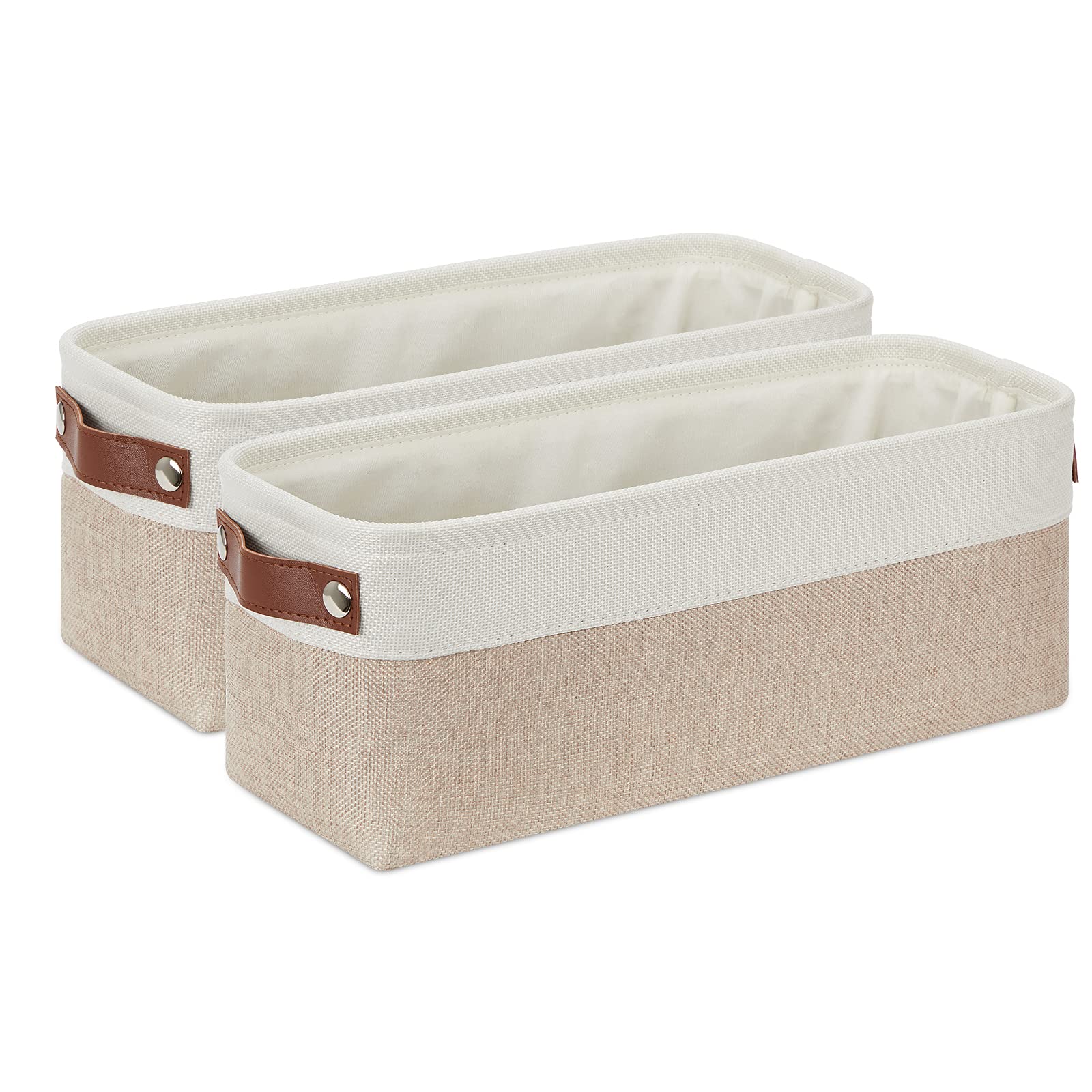 DULLEMELO 2-Pack Bathroom Baskets for Toilet, Small Storage Bins for Organizing Closets, Cabinets, Shelves