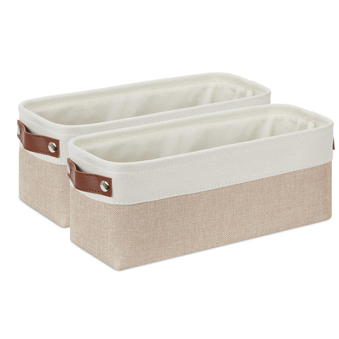 DULLEMELO 2-Pack Bathroom Baskets for Toilet, Small Storage Bins for Organizing Closets, Cabinets, Shelves