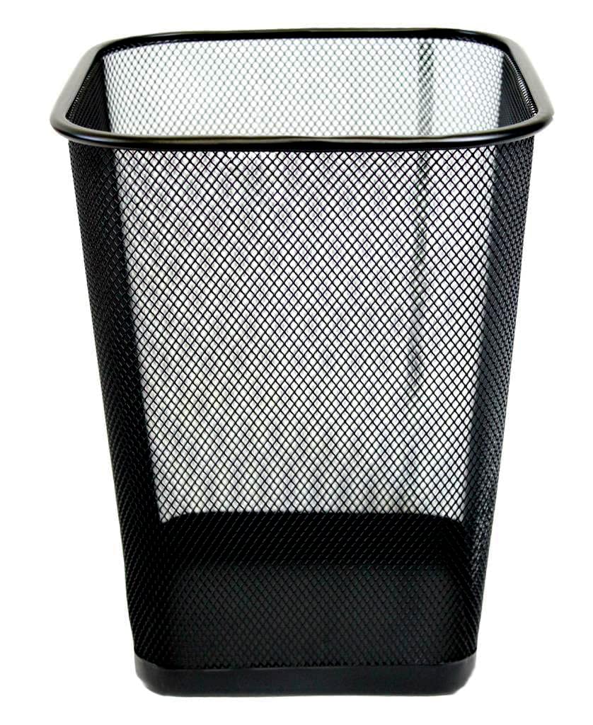 Best House | Metal Mesh Bins | Square | 9 Litres | BLACK | Pack of 1 | Metal Wire Waste Basket Paper Bin | Lightweight and Sturdy Rubbish Bin