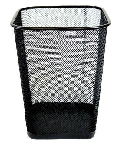 Best House | Metal Mesh Bins | Square | 9 Litres | BLACK | Pack of 1 | Metal Wire Waste Basket Paper Bin | Lightweight and Sturdy Rubbish Bin