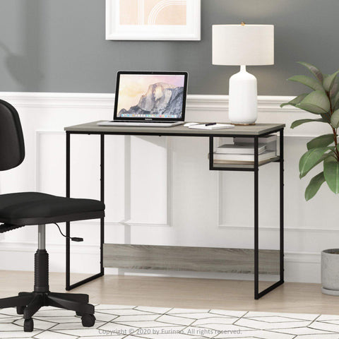 Furinno Moretti Modern Lifestyle Study Desk, Computer Desk, 90 cm (W), French Oak Grey