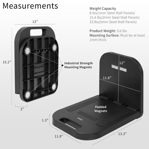 VIVO Magnetic Portable Laptop Workstation, Notebook/Tablet Shelf, Utility Platform with 33 lbs Capacity, Hands-Free Compact Desk