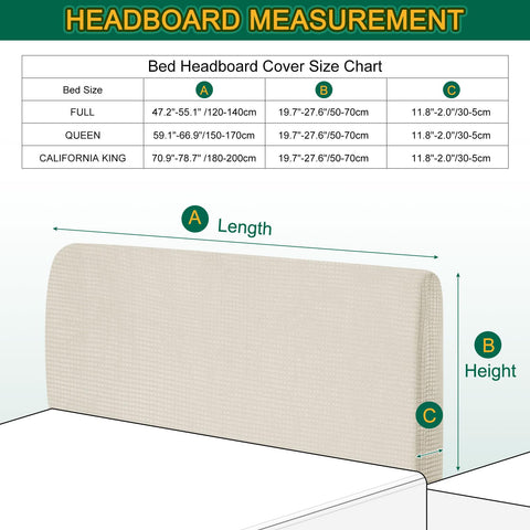 Sourcing Map Stretch Bed Headboard Slipcover, 1.8m Dustproof Protector Cover, Jacquard Furniture Cover for 1.7-1.9m Headboard, Yellow