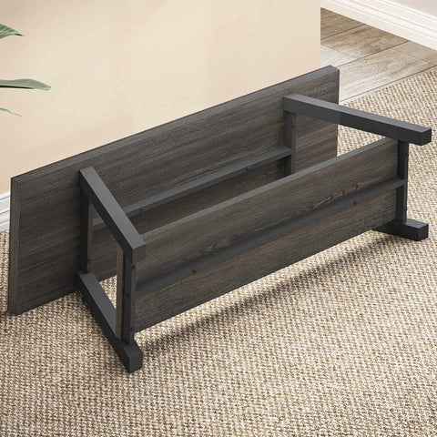 LVB Shoe Storage Bench Entryway Benches for Hallway 120cm Dark Oak