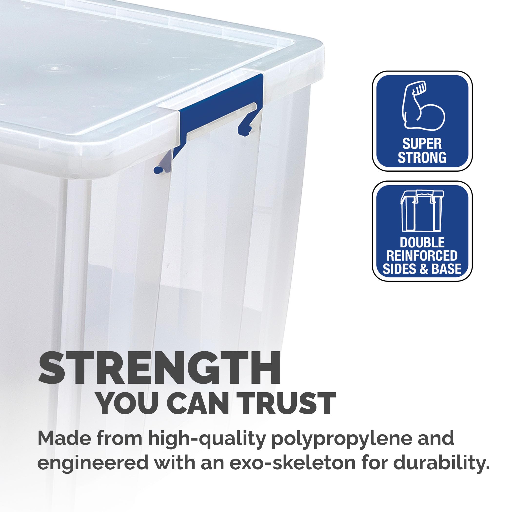 Bankers Box Storage Box 1.7L (10 Pack) - BPA-Free, Stackable Plastic Organizer with Clip-Lock Lid