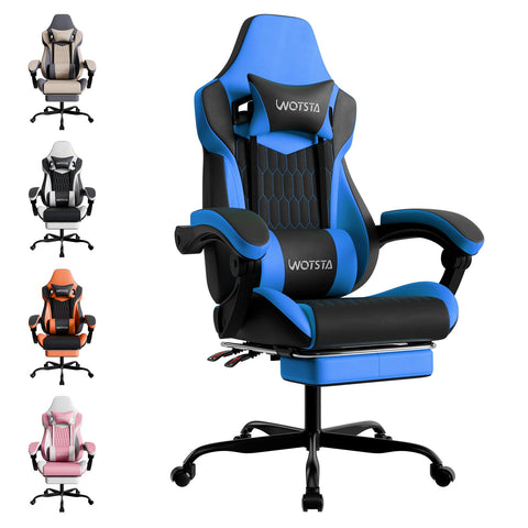 WOTSTA Gaming Chair, Ergonomic Gaming Chair with Footrest and Lumbar Support, Computer Chairs