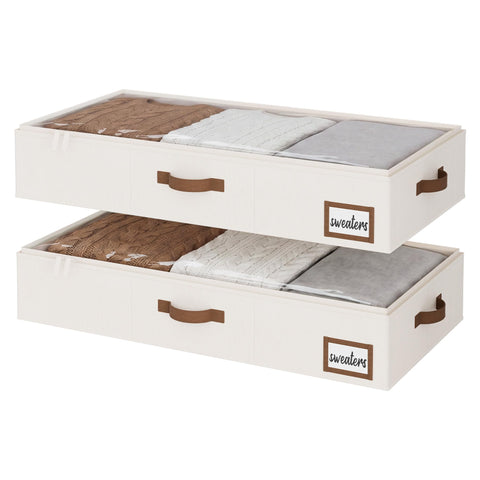 StorageWorks Underbed Storage Boxes with Lids, Large Under Bed Storage Box Containers for Bedroom Accessories Organising Clothes Bedding