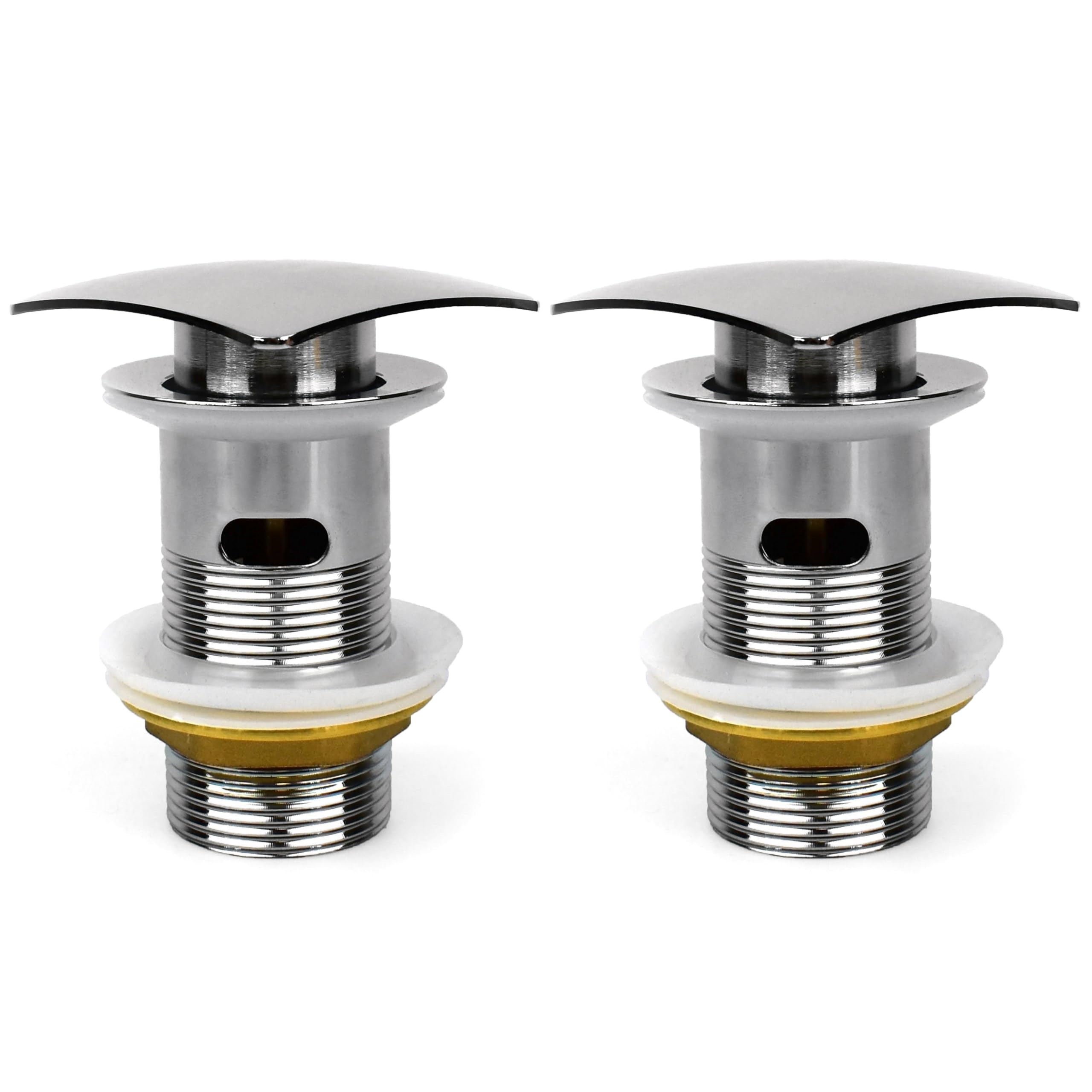 Xcel Home 2X G 1 1/4" BSP Slotted Chrome Click Clack Square Basin Waste