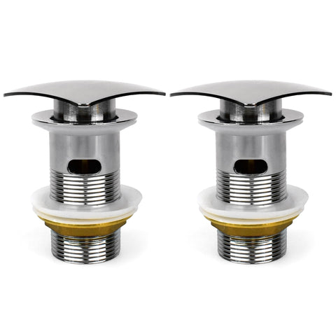 Xcel Home 2X G 1 1/4" BSP Slotted Chrome Click Clack Square Basin Waste