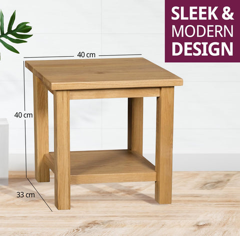 Hallowood Furniture Waverly Oak Small Table, Light Oak Side Table Set of 2, Console Table, Solid Wooden Coffee Table for Living Room, Bedside Table