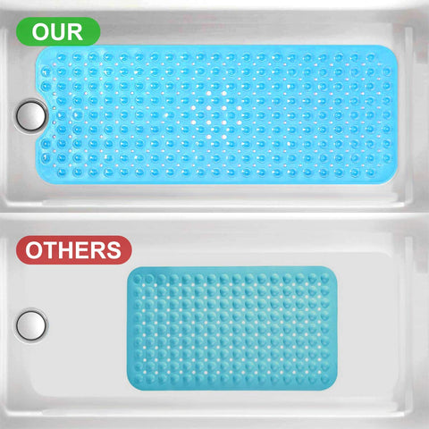 BoloShine Bathtub Mat Shower Mats, Non Slip Square Bath Mat with 200 Suction Cups, Anti Mould Bathroom Safety Mat for Baby Kids Elderly