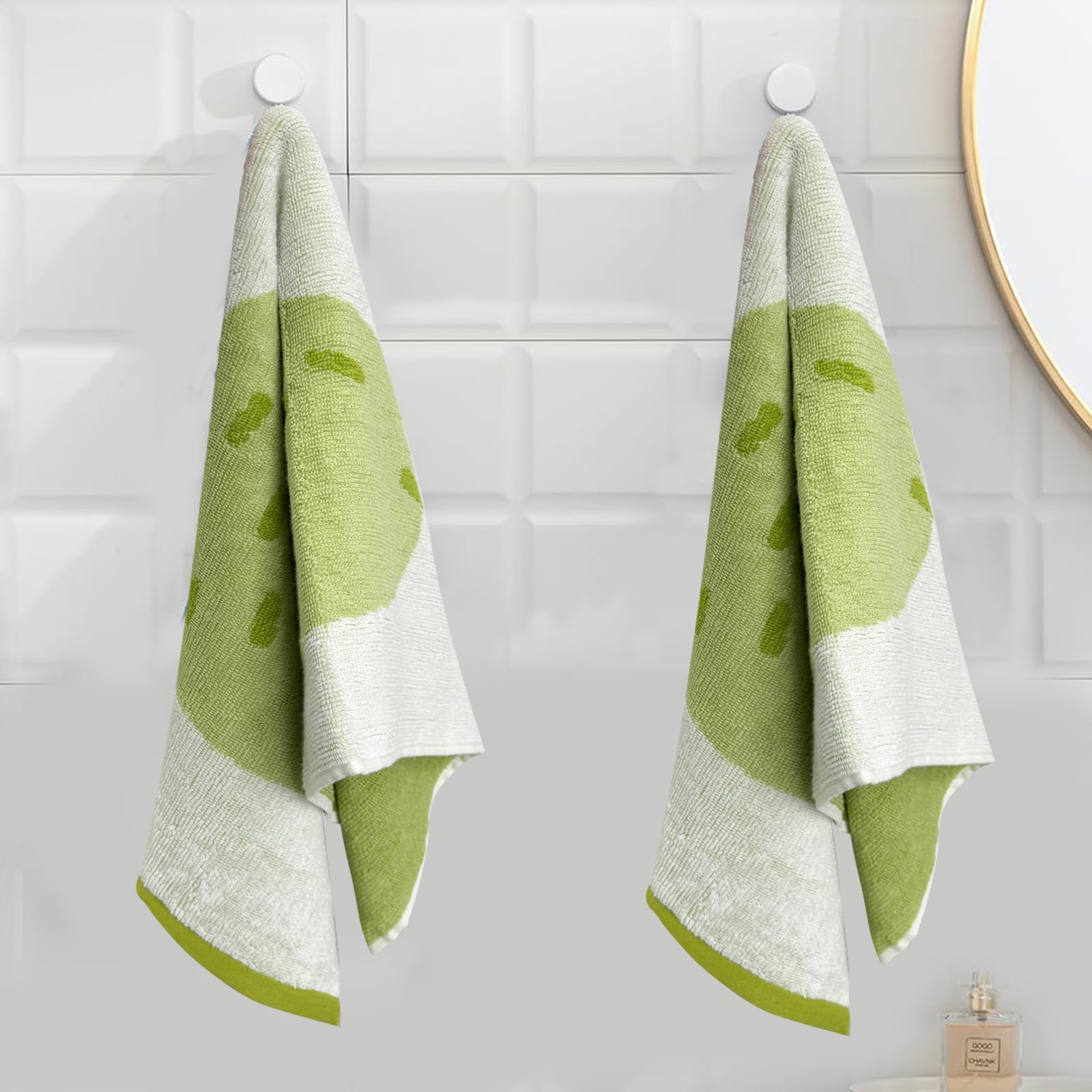 USTIDE Fruit Hand Towels Cute Pear Face Towel for Bathroom Set of 2 100% Cotton Soft Absorbent Hand Towels for Bathroom Sports Kitchen Decorative