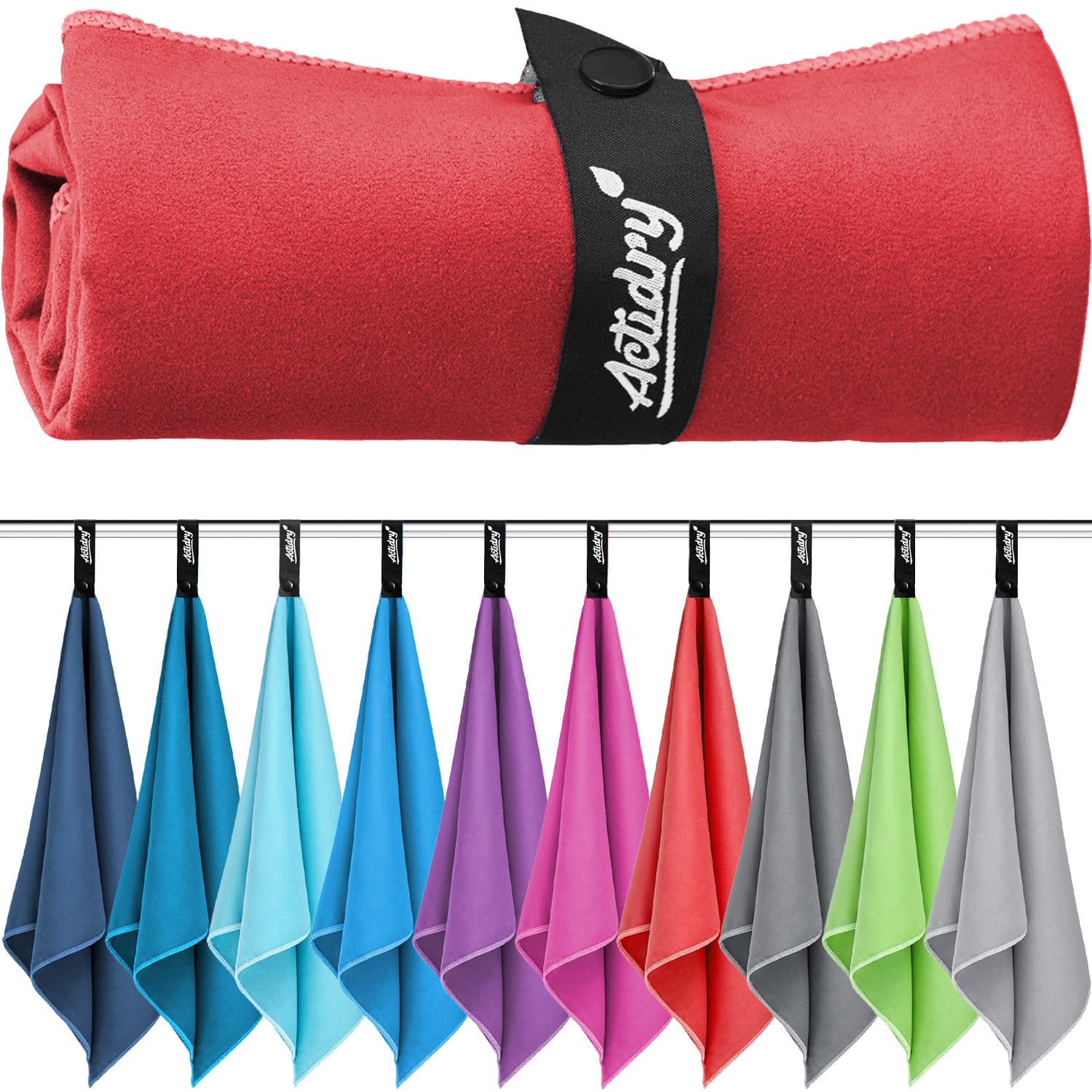 Actidry Microfibre Towel - light and absorbent - 9 colours S M L XL sizes - great for beach, sports and outdoor activity - S (40 x 80 cm) 2 pieces