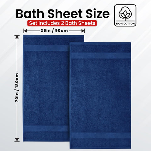 Infinitee Xclusives Bath Sheets Extra Large - 2 Pack, 600 GSM - 90 x 180 cm