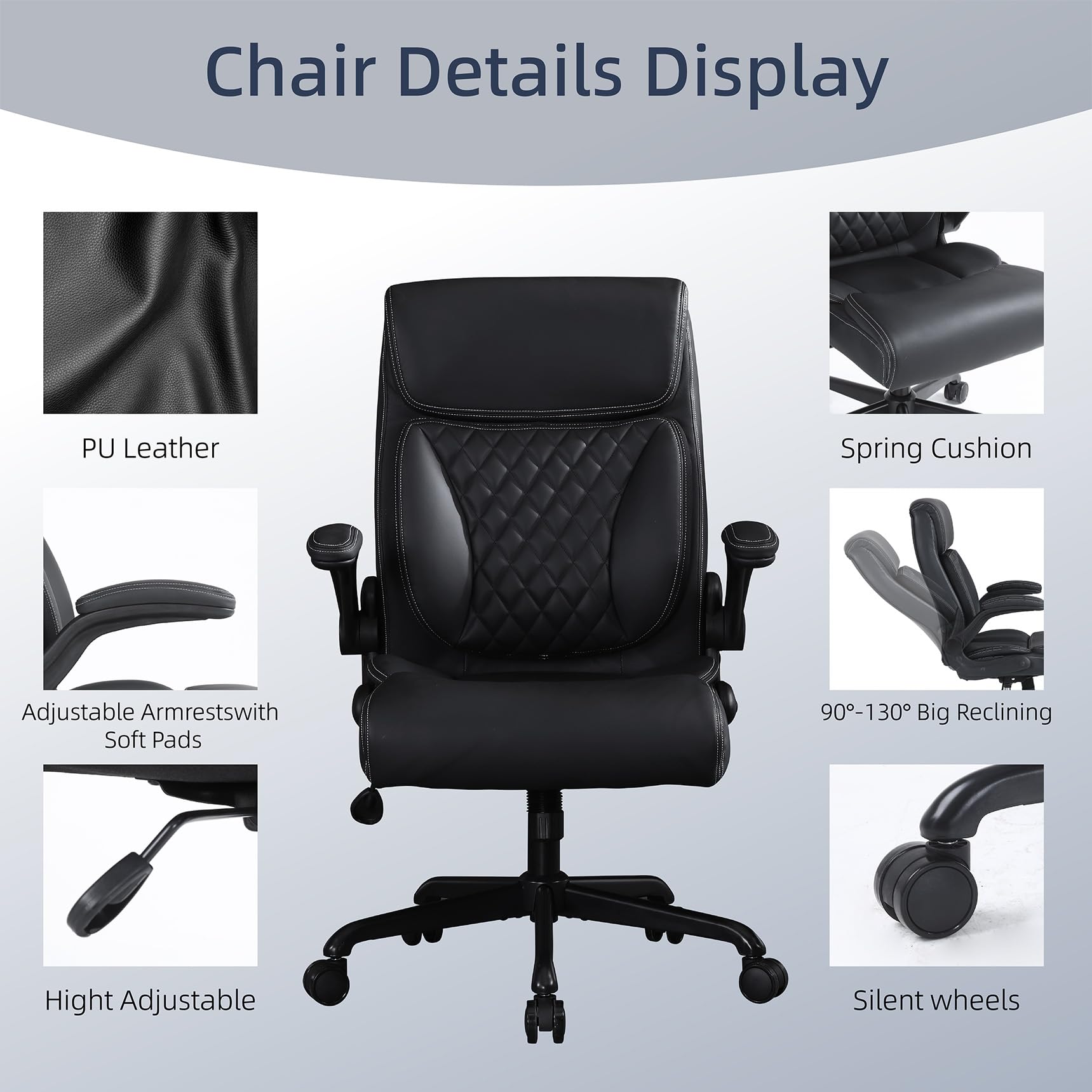 Ermnois Ergonomic Office Chair Desk Chair Executive For Home Comfy 150KG