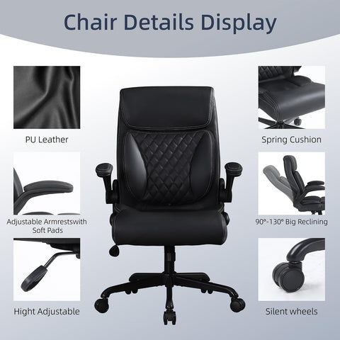 Ermnois Ergonomic Office Chair Desk Chair Executive For Home Comfy 150KG