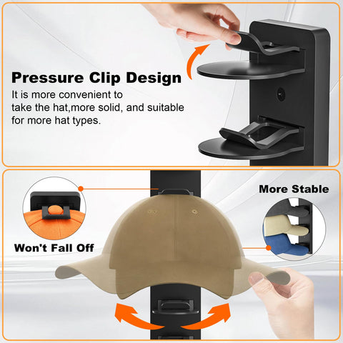 2 Pack Hat Storage for Baseball Caps, Hat Rack holder for Wall Closet Door