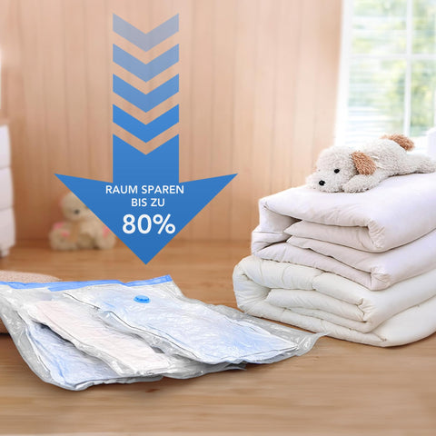 SKERITO Vacuum Bags for Clothes, 8 Jumbo, 100 x 80 cm, Storage Bag, Travel Vacuum Reusable Clothes Bag with Hand Pump
