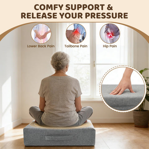 Recliner Cushions for Elderly 50* 50*12.5cm Grey Armchair Booster Cushion Large Dual-Layer Memory Foam Seat Chair Recliner Sofa Cushion Pad Support