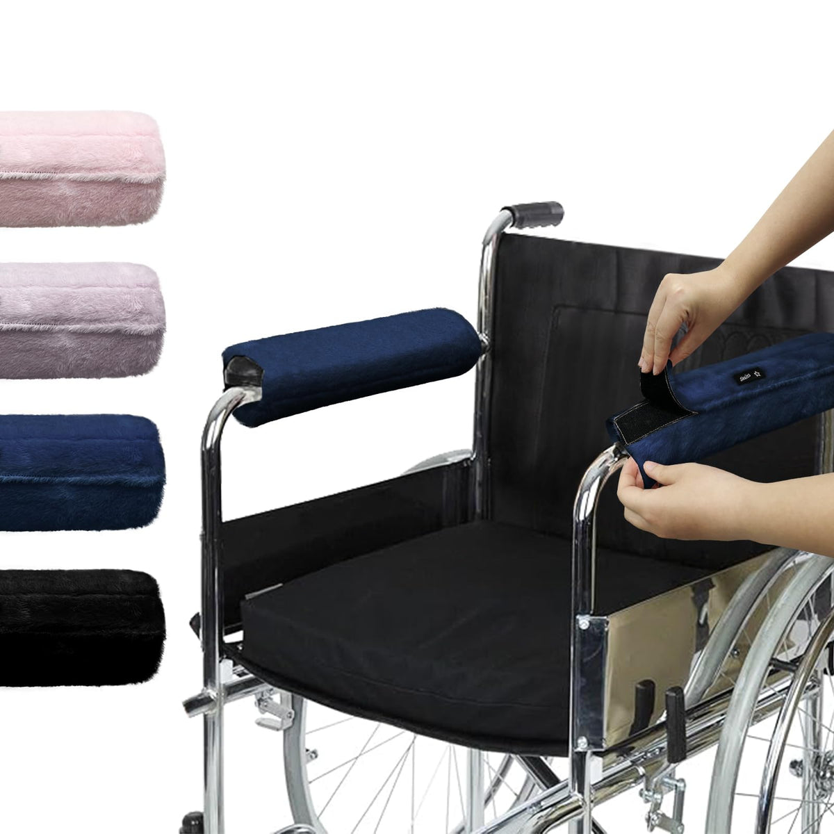 SPRING SEAON Wheelchair Armrest Pads Covers Fuzzy Desk Chair Arm Pads Soft