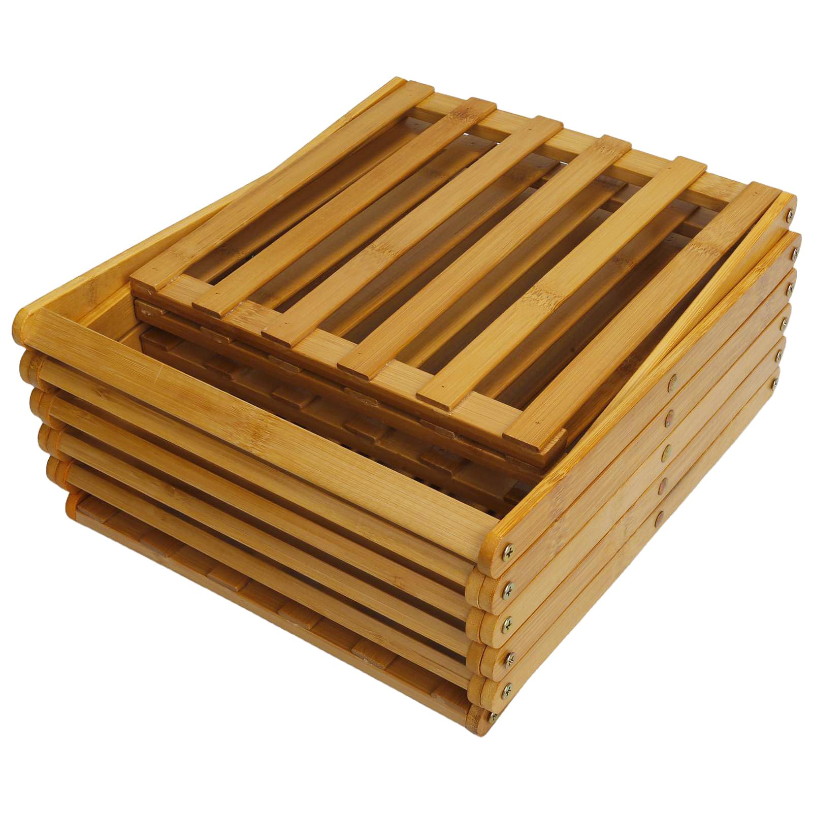 XUDREZ Wooden Folding Shoe Rack, Space Saving Bamboo Storage Organiser, Without Installation Narrow Shoe Stand for Small Spaces and Corners